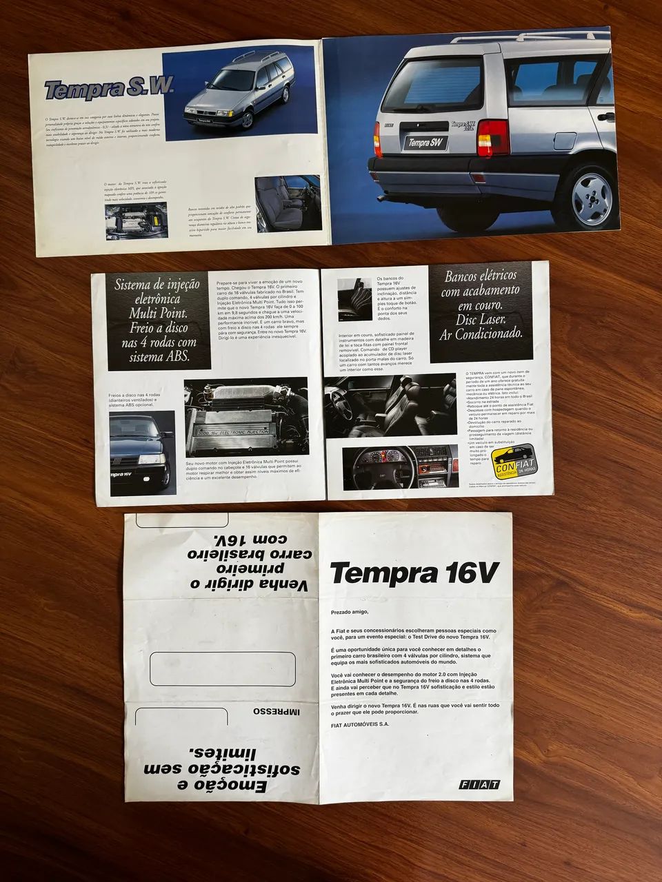 3 PROSPECTOS FOLDER FIAT TEMPRA RARIDADE 250,00 CADA! - Foto 3
