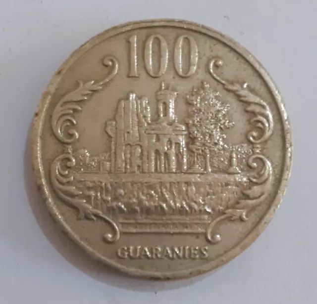 2 Moedas Paraguai - 15 Centimos (Defeito) / 100 Guaranis - Foto 4
