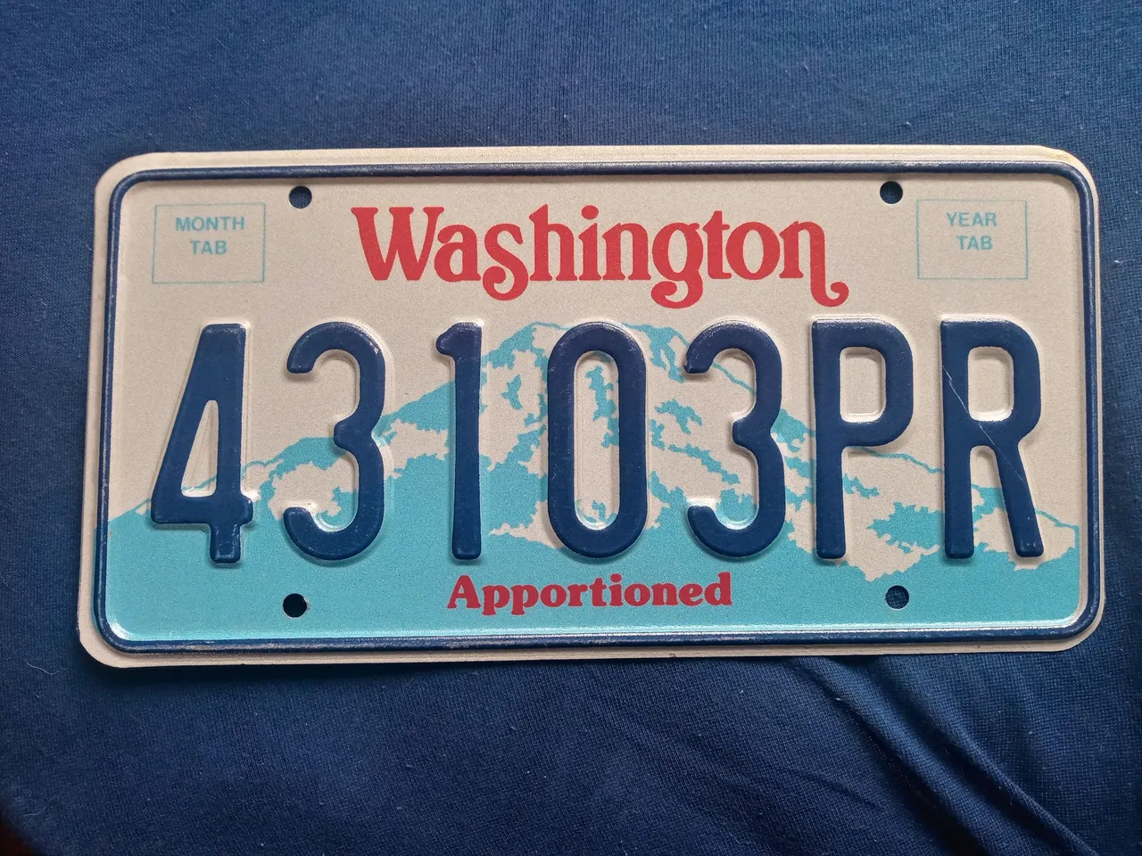 Placa de carro antiga de Washington