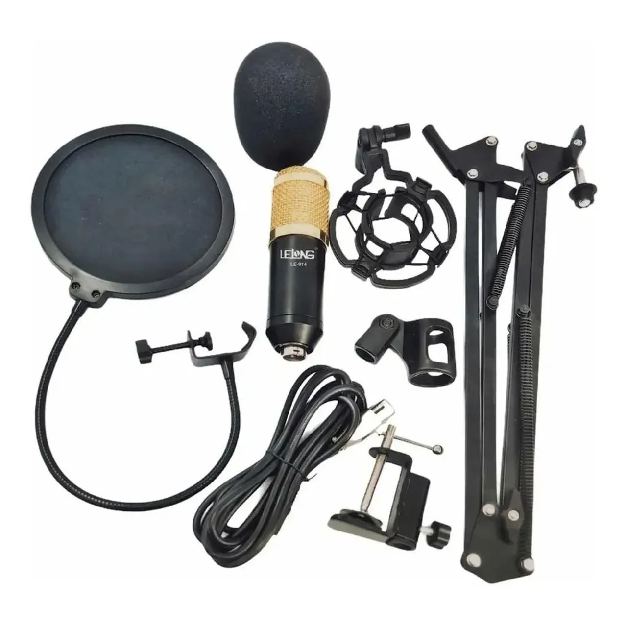 Microfone Condensador Studio Gravação Completo - Novo - Foto 6