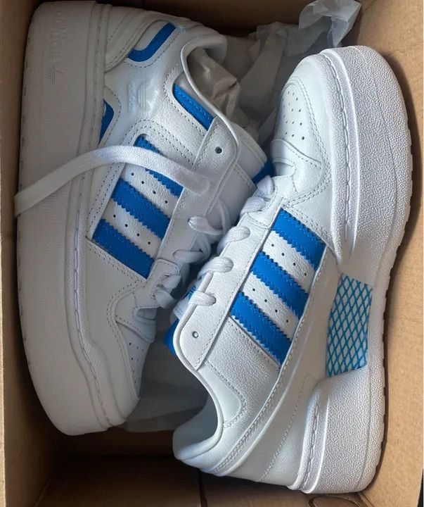 Tênis Adidas Forum 84 Low - Branco com Azul - Tamanho 36 - Foto 4