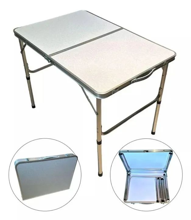 Mesa Dobrável Portátil Multiuso 90x60 Tipo Maleta Camping - Pronta Entrega
