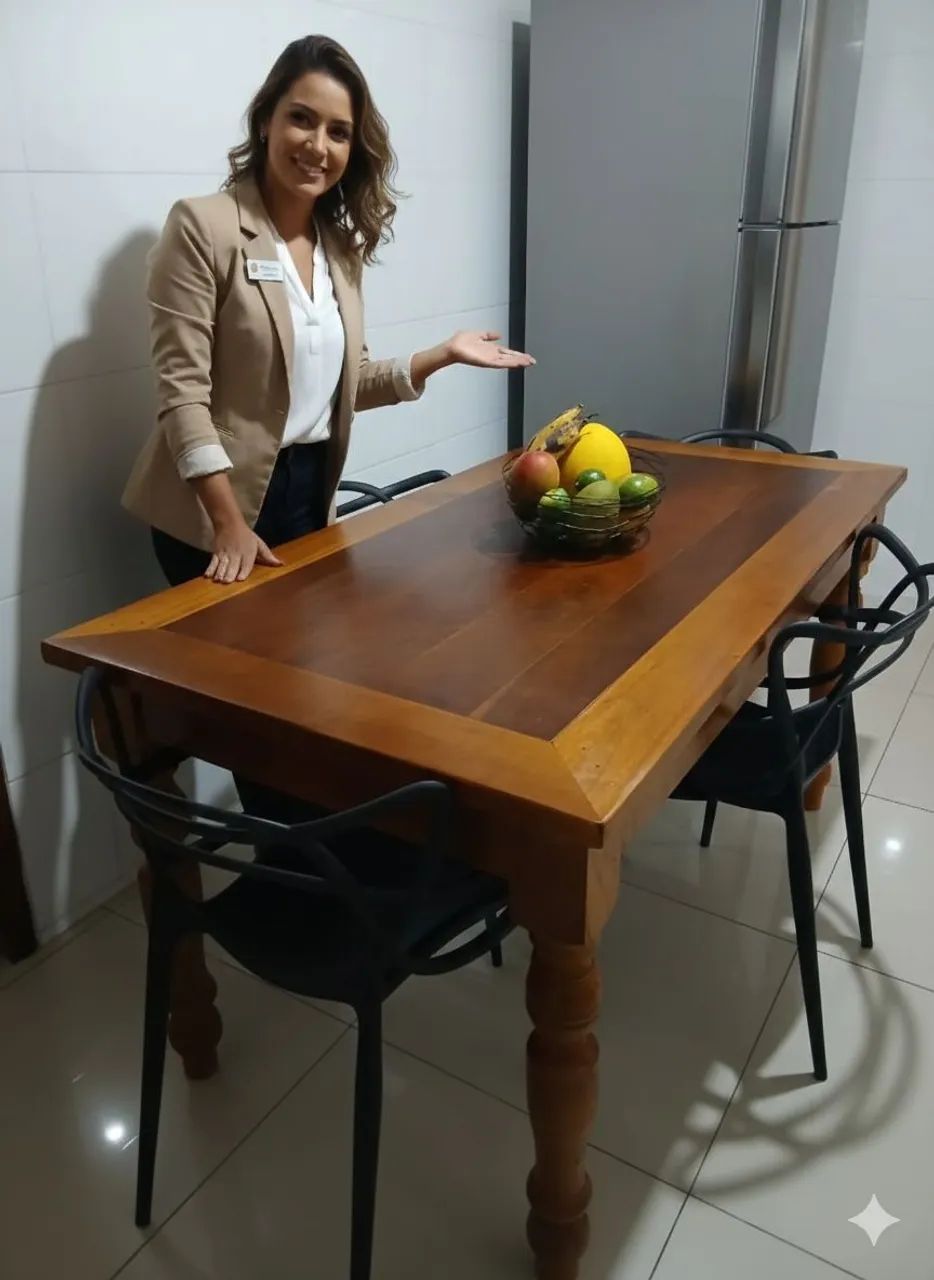 Mesa madeira de lei maciça Nobre  - Foto 3