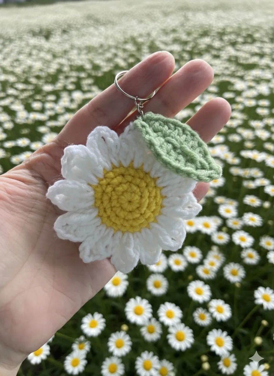 Chaveirinho flor de crochê  - Foto 3