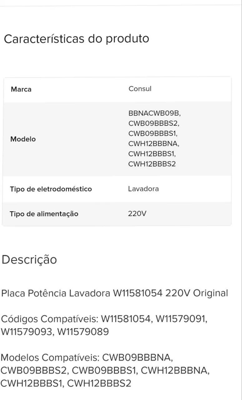 Placa potência Consul 12kg nova - Foto 6