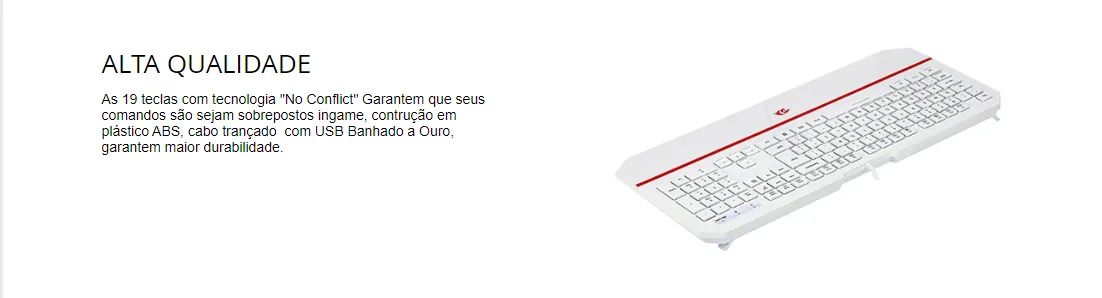 Teclado Gamer Redragon Karura 2, Membrana, ABNT-2, White, K502W-N - Foto 5