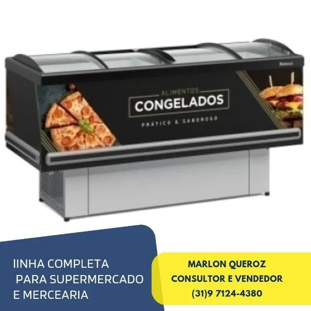 Ilha de Congelados 1,9M Vidro Curvo Gelopar