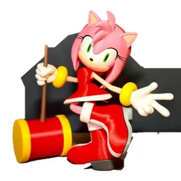 Boneca decorativa da personagem Amy Rose de Sonic - Aprox 32cm 