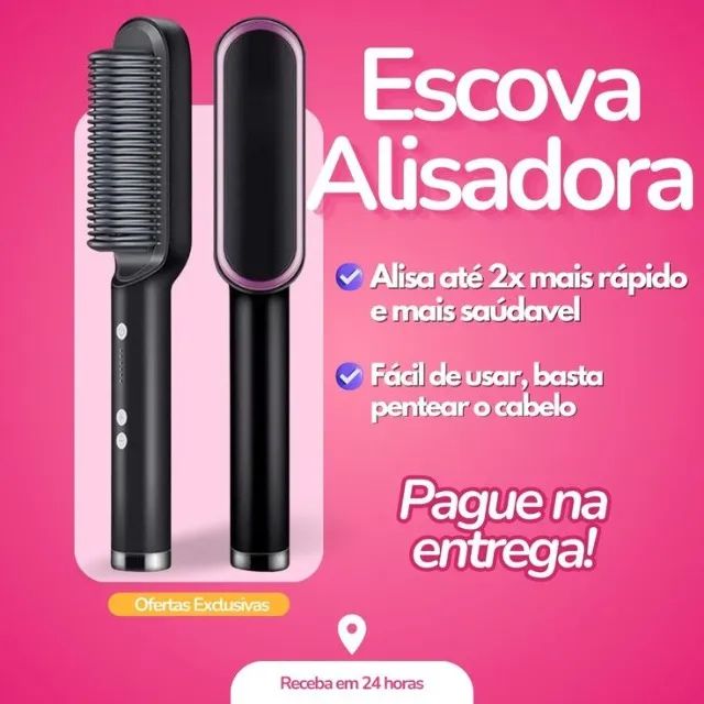Escova Alisadora 3 em 1(PAGUE SOMENTE NA ENTREGA) - Foto 5