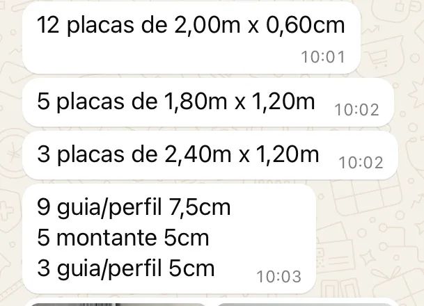 DRYWALL Chapas de Gesso para Construção