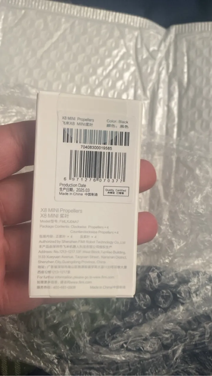 Hélices X8 Mini - Originais fimi - cx lacrada