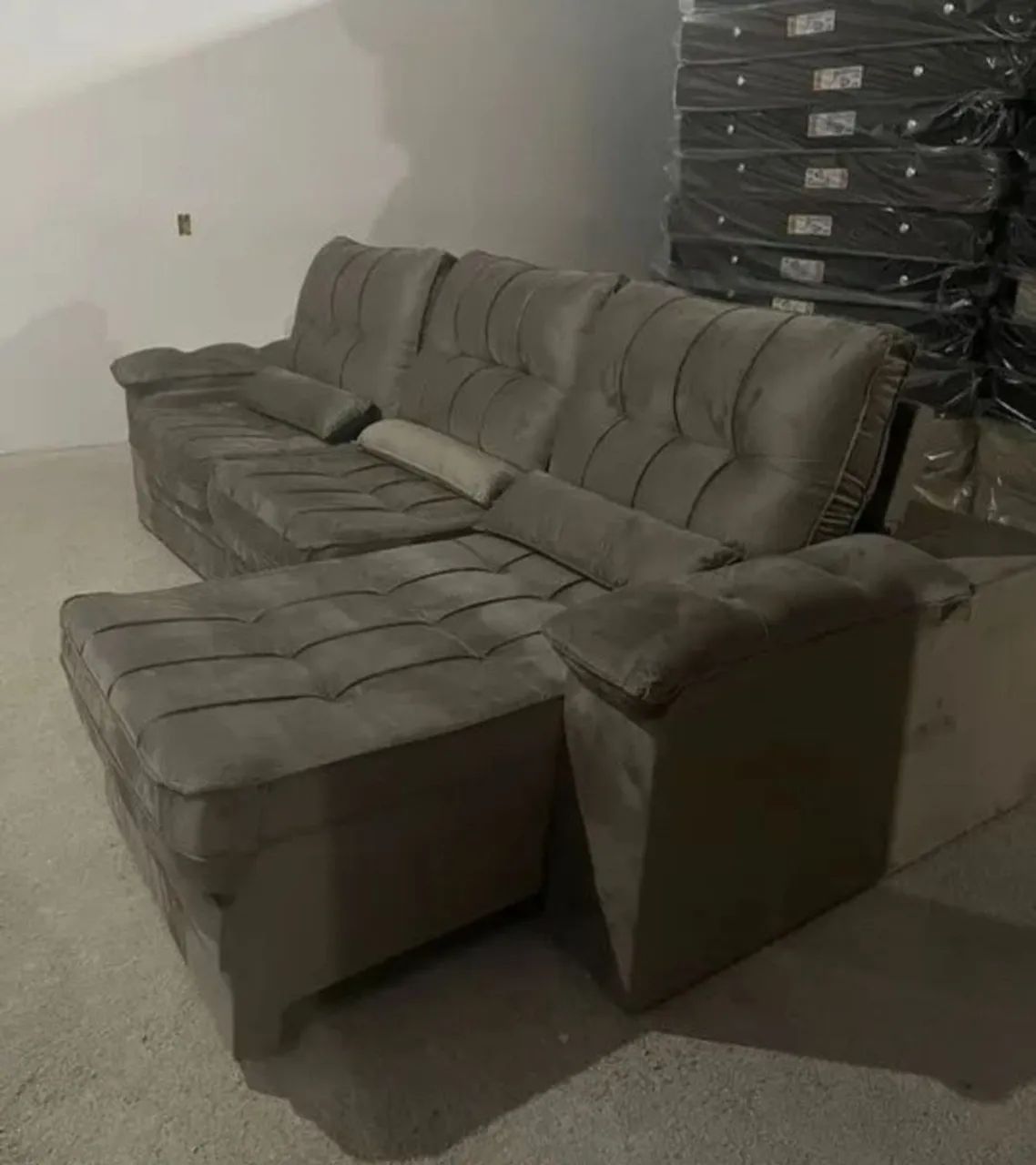 Sofá retrátil reclinável 2.90 M pronto entrega c/ almofadas  - Foto 3