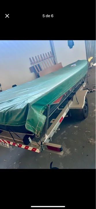 Canoa motor yamaha 15hp e carretinha - Foto 3