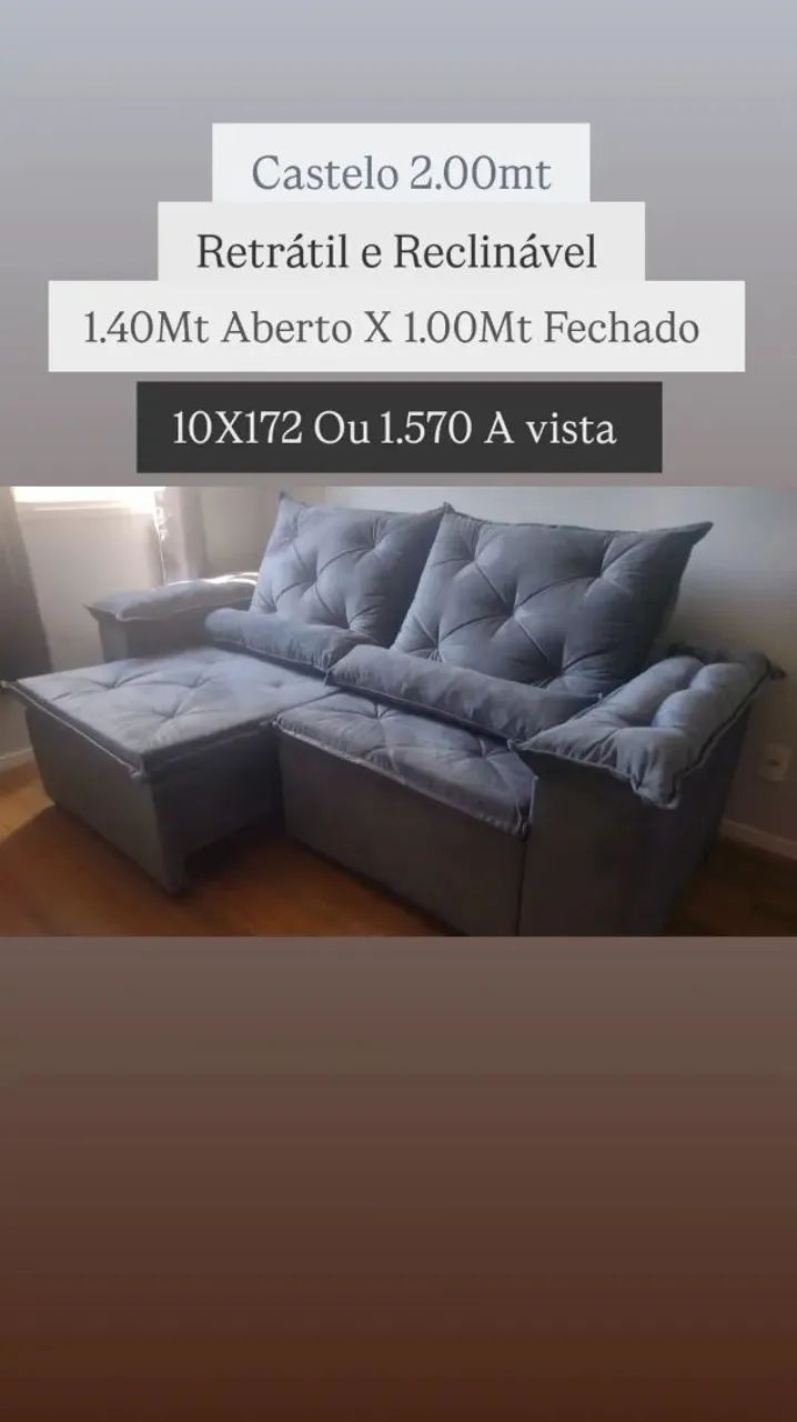 Sofá Retrátil e Reclinável Castelo 2.00m promoção $1499? - Foto 3