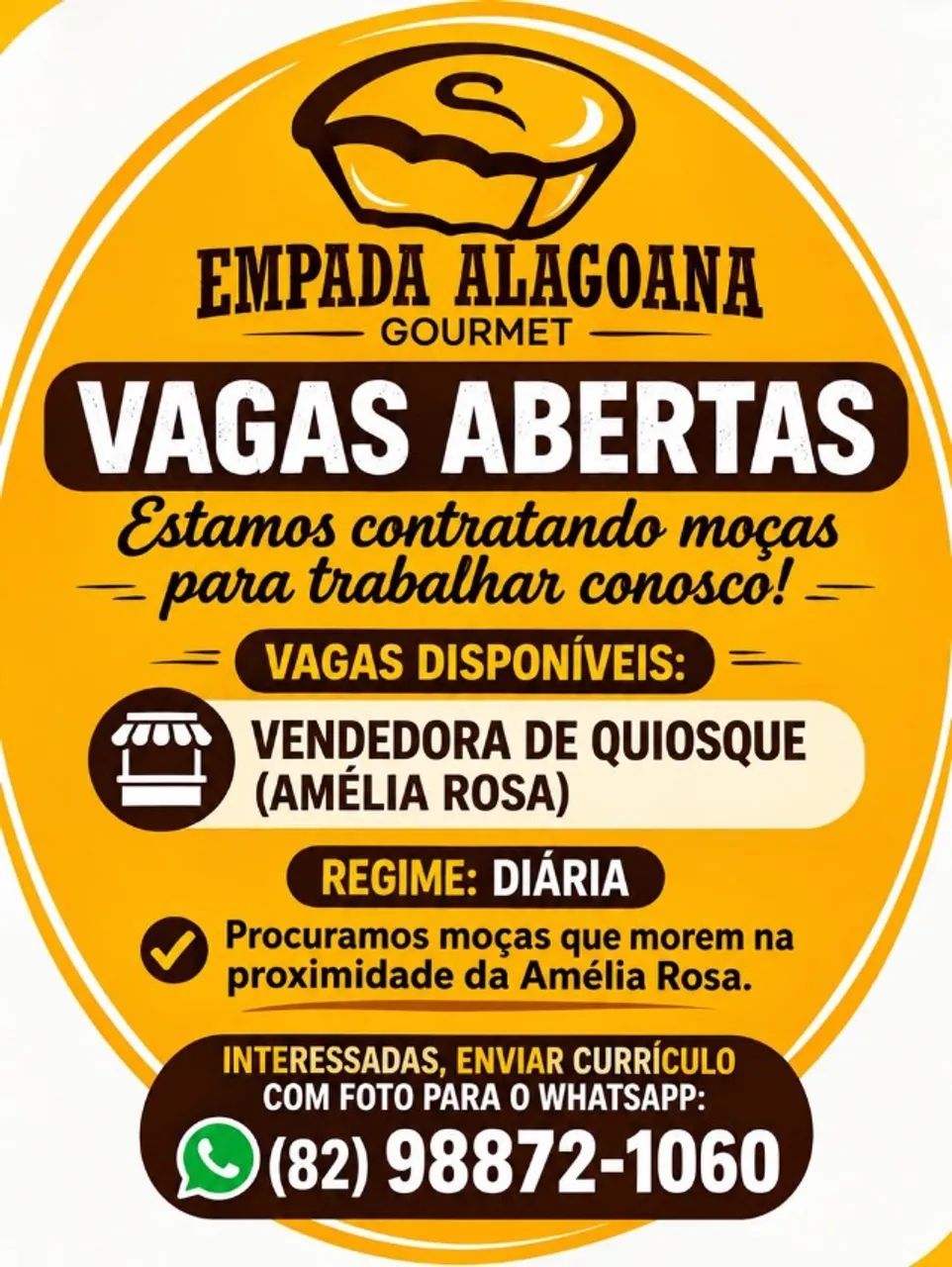 VAGA DE EMPREGO VENDEDORA QUIOSQUE ?MULHER?