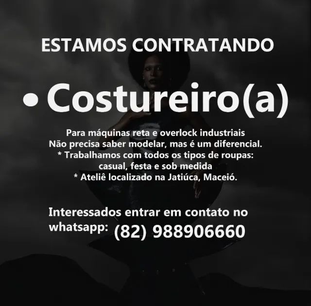 Costureiro(a) com experiência