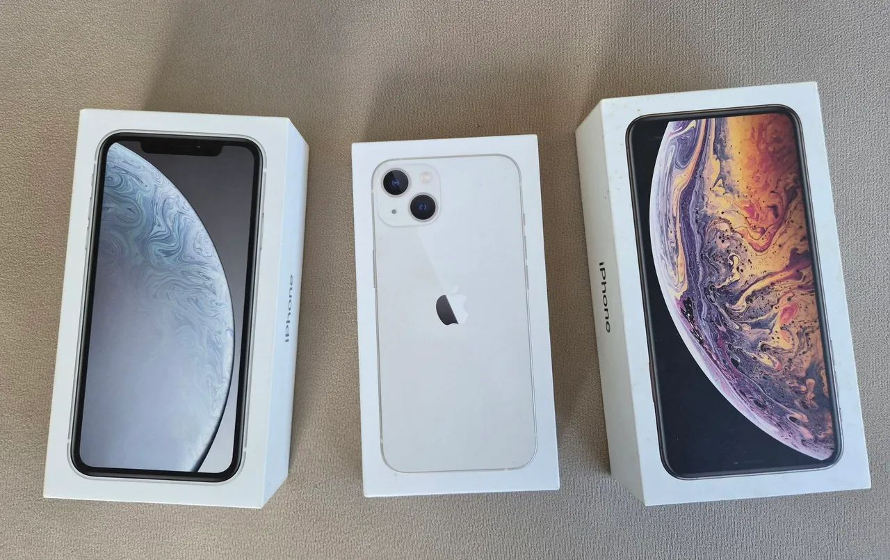 Caixas originais dos iphones 11, 13 e XS Max