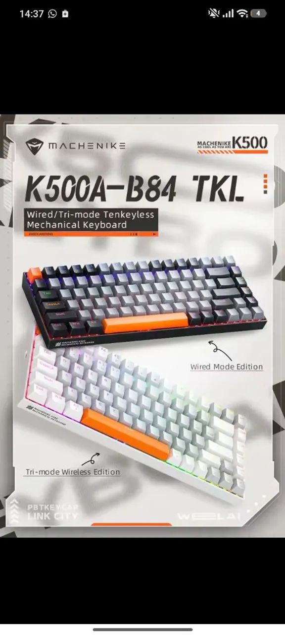 Teclado mecânico machenike k500A