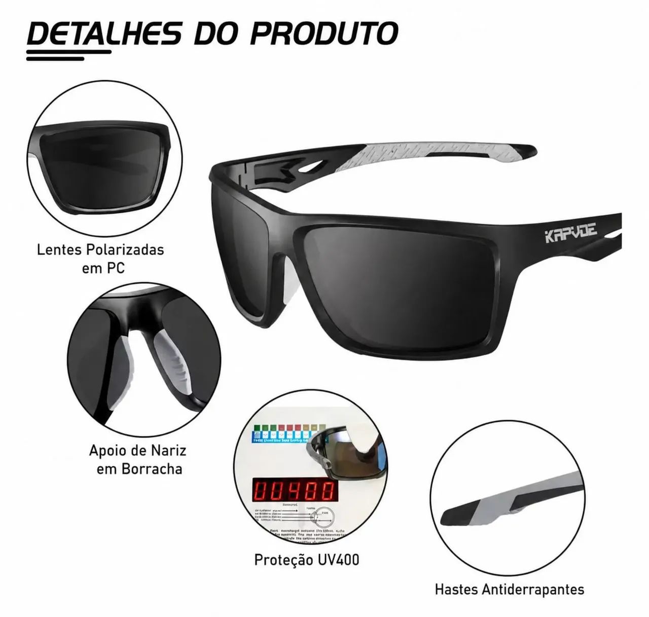 Óculos Esportivos Polarizados  Kapvoe - Foto 2