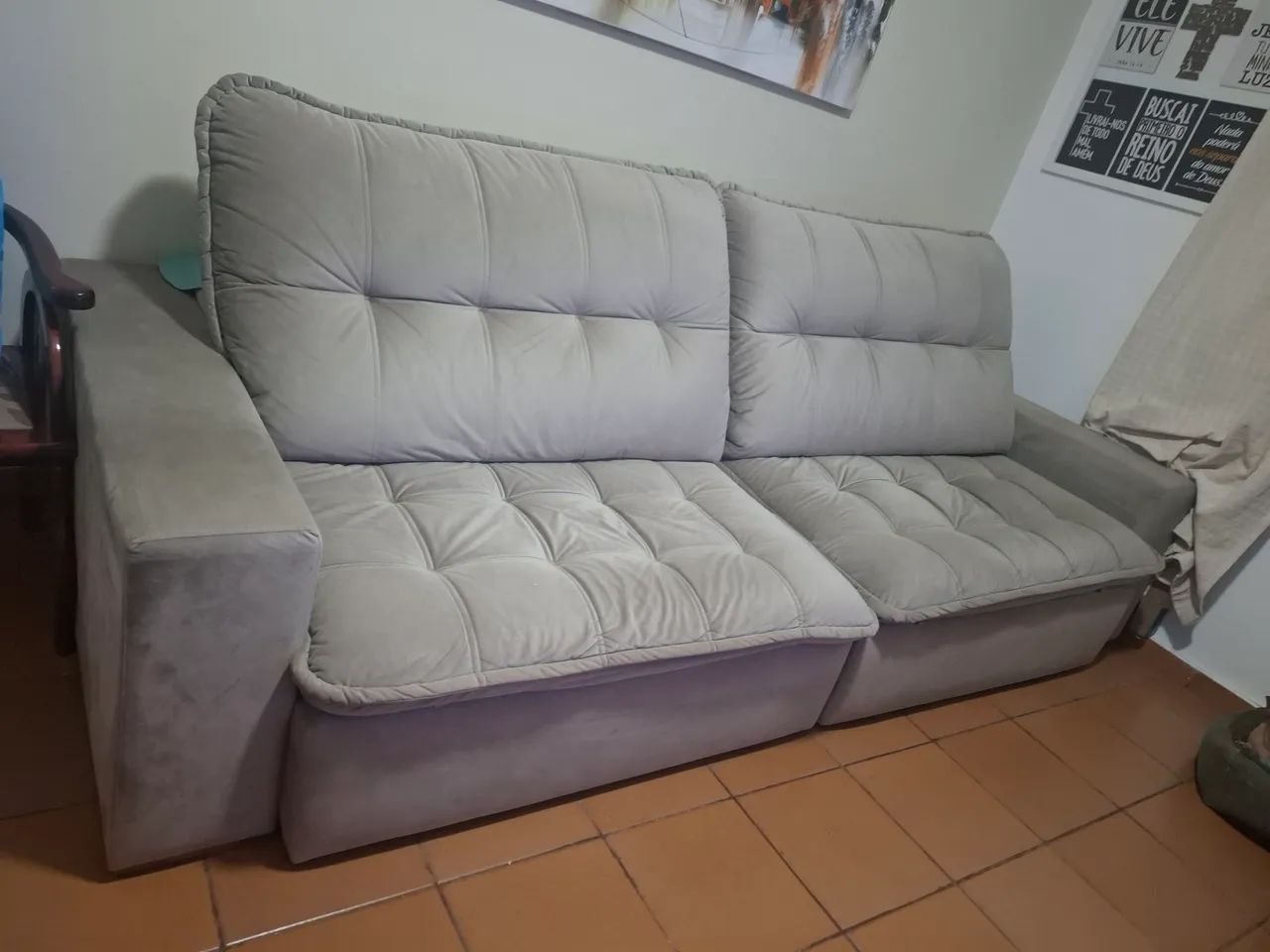 Jogo de sofá 4 lugares e rack com painel  - Foto 2