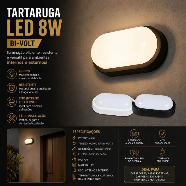 TARTARUGA LED 8W  BI-VOLT