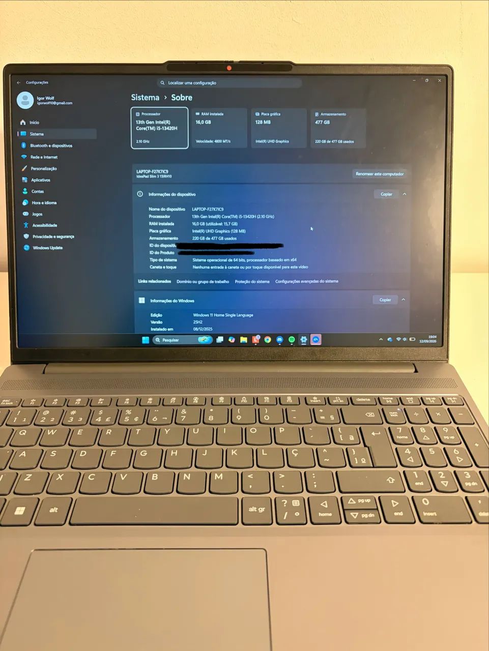 Lenovo IdeaPad Slim 3 15IRH10 - Foto 3