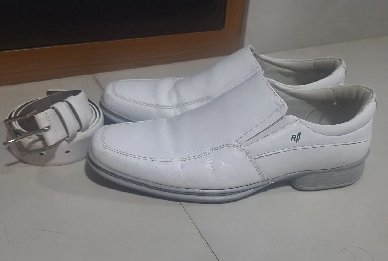 Sapato branco Rafarillo + cinto  - Foto 2