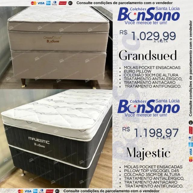 Cama solteiro bonsono base e colchão pronta entrega consulte Bonsono do solteiro ao king
