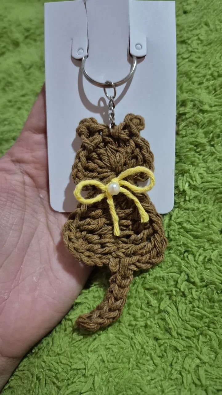 Chaveiro de gato em crochê  - Foto 2