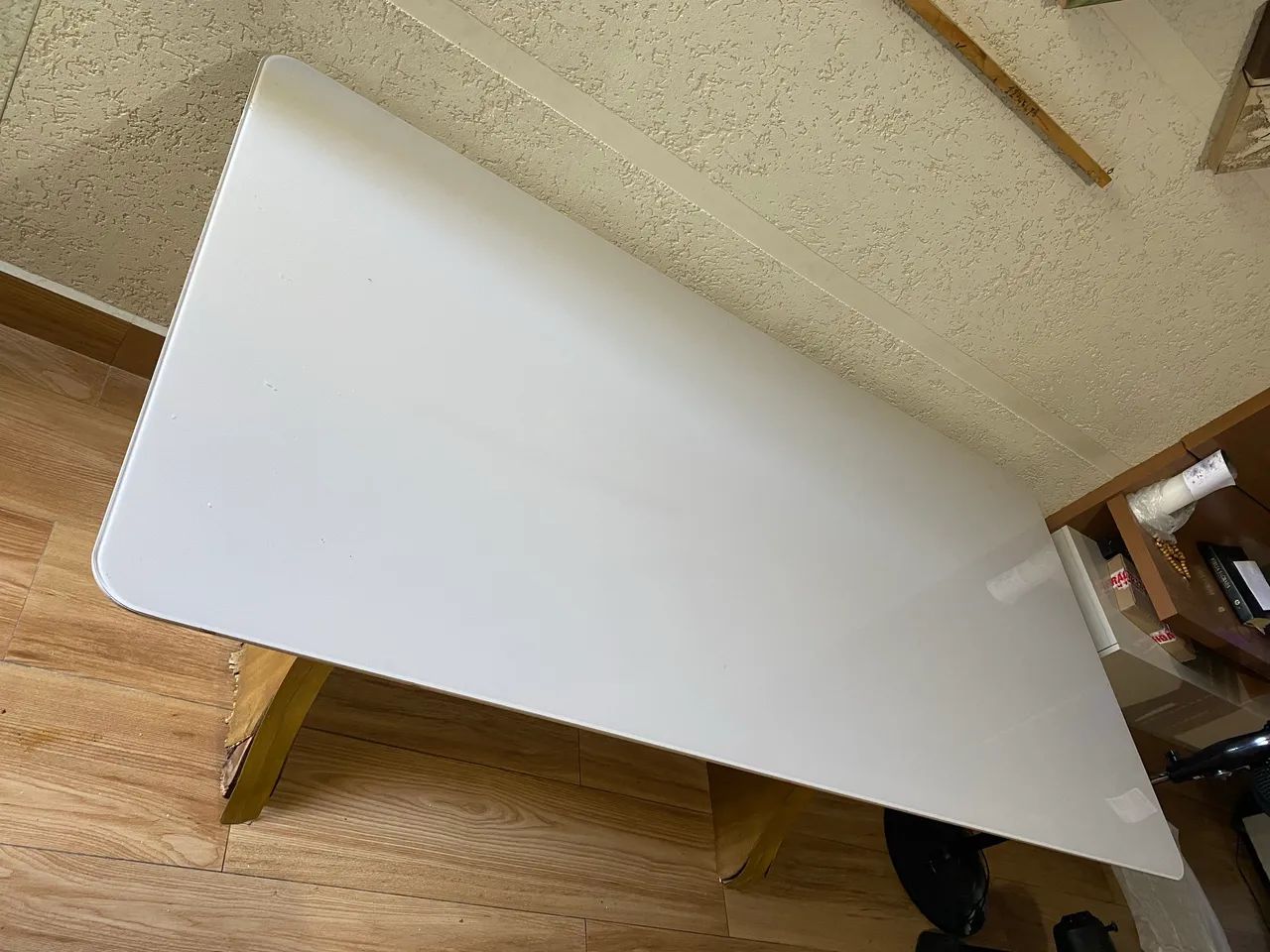 Tampo de Mesa de jantar retangular em vidro off white - Foto 4