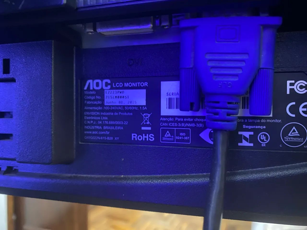Monitor AOC LCD E2223PWD 21 Polegadas - Foto 2
