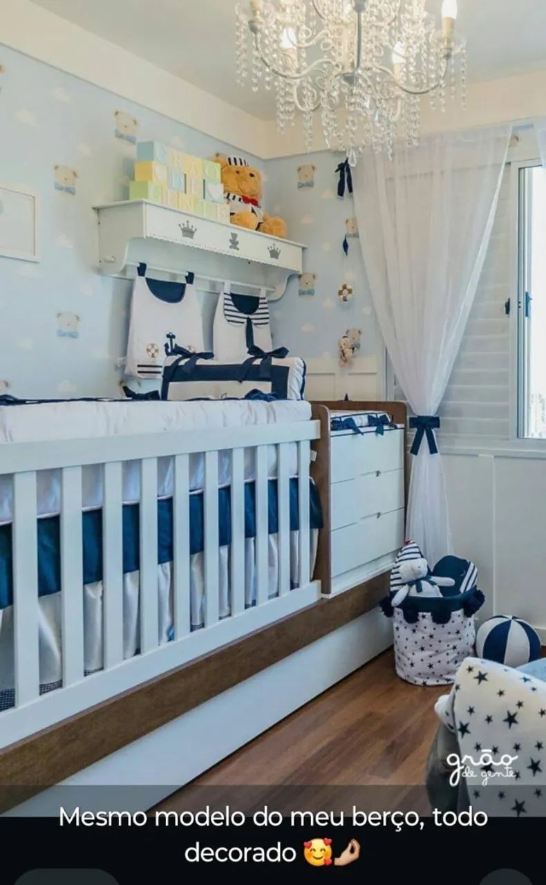 Berço Americano Completo com Cama Auxiliar e Cômoda - Ótimo Custo-Benefício - Foto 4