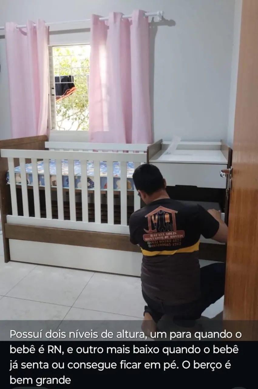 Berço Americano Completo com Cama Auxiliar e Cômoda - Ótimo Custo-Benefício