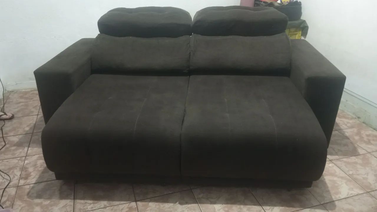 Sofá retráti el reclinável marrom 2 lugares - Foto 2