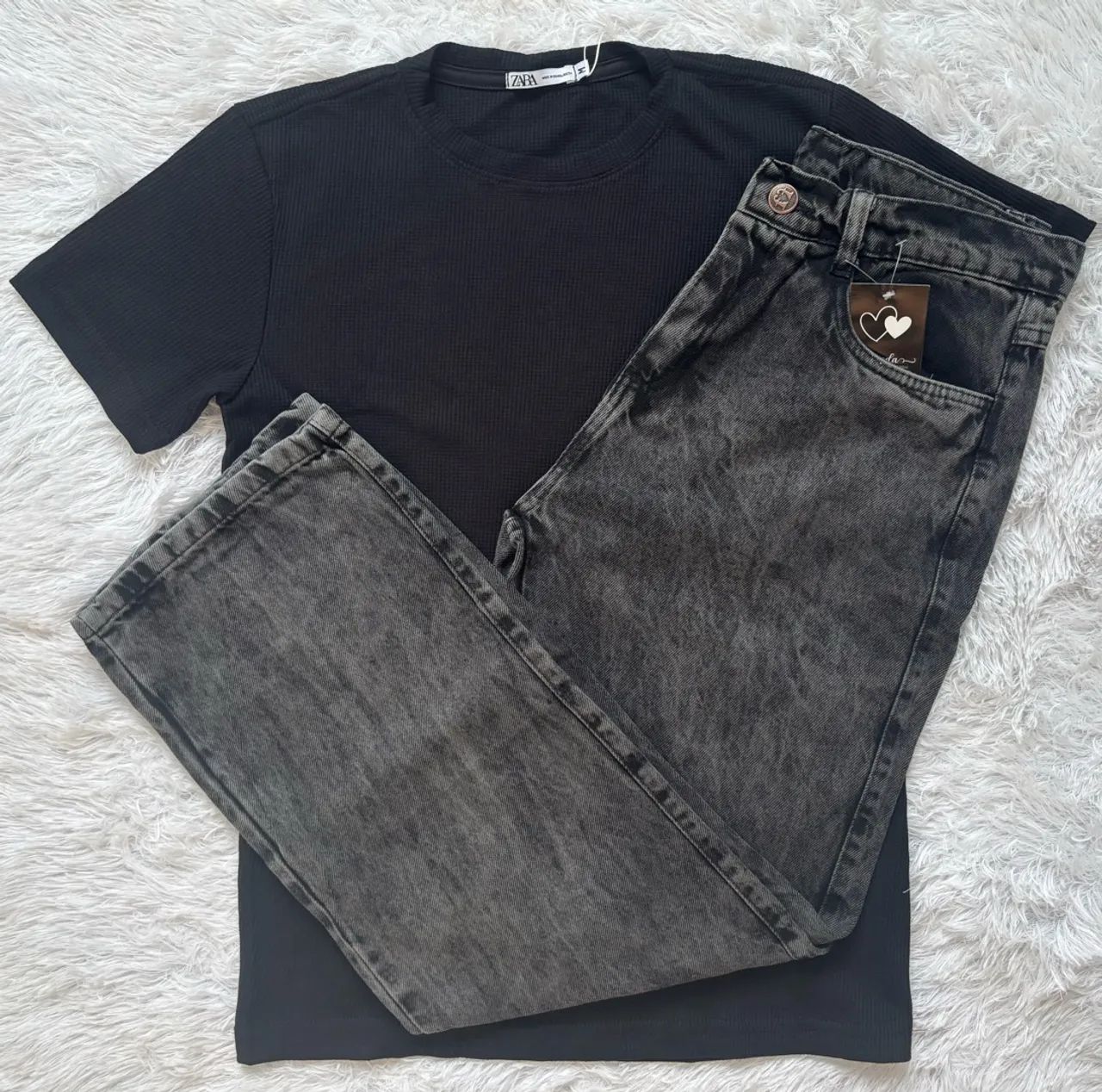 Kit Calça Balão e Camisa Textura 