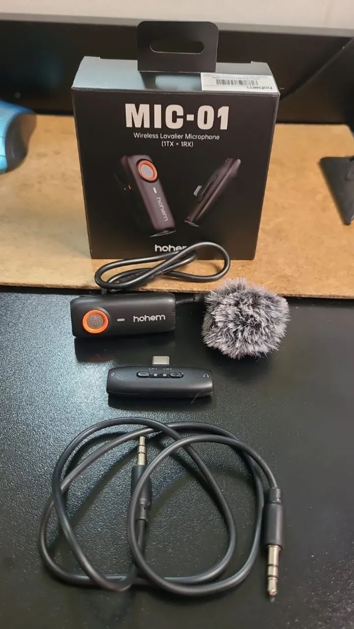 Microfone de Lapela Sem Fio Hohem MIC-01 (USB-C) - Foto 2