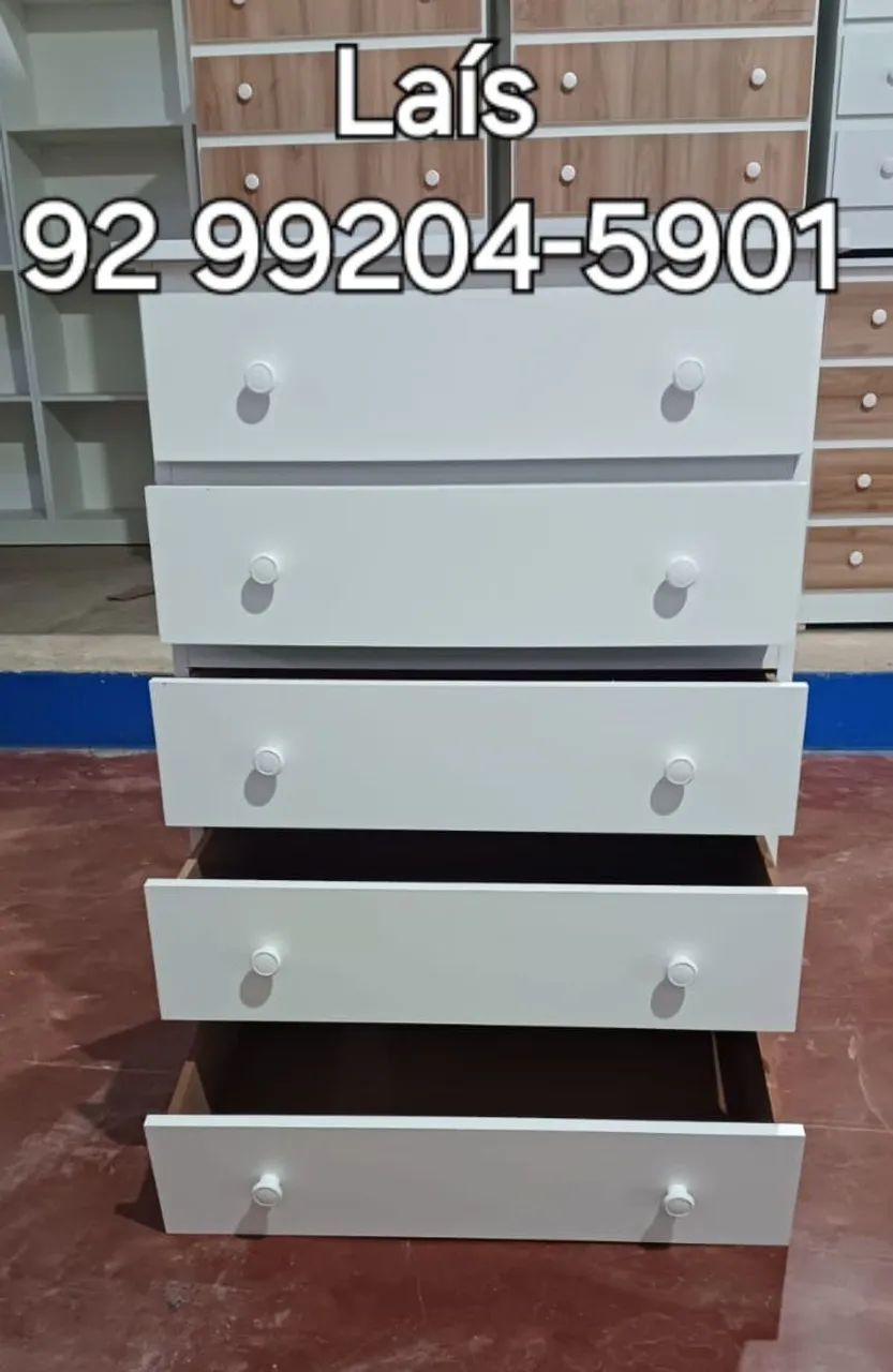 White 5-drawer dresser