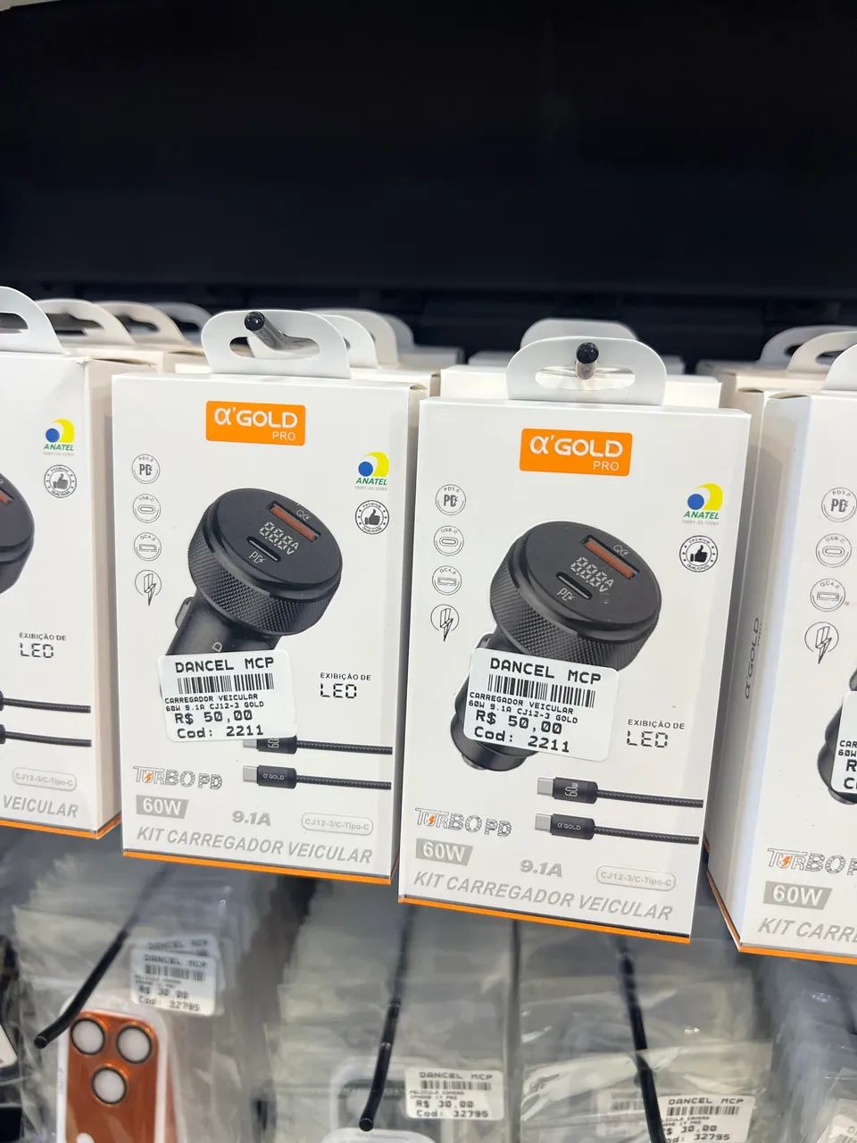 Carregador Veicular Turbo 60W USB + TIPO C Para Android 