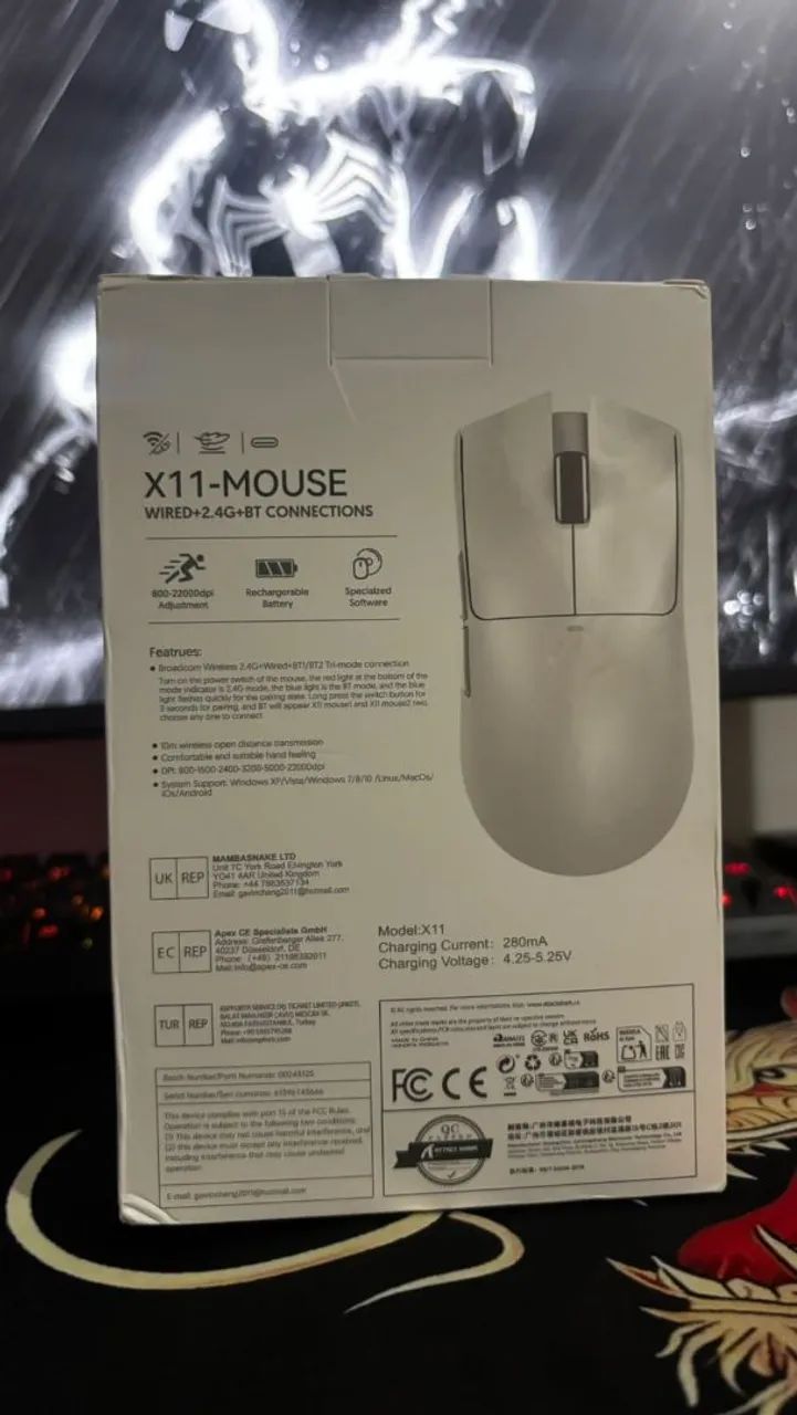 Mouse Attack Shark X11 Branco (LACRADO) - Foto 2