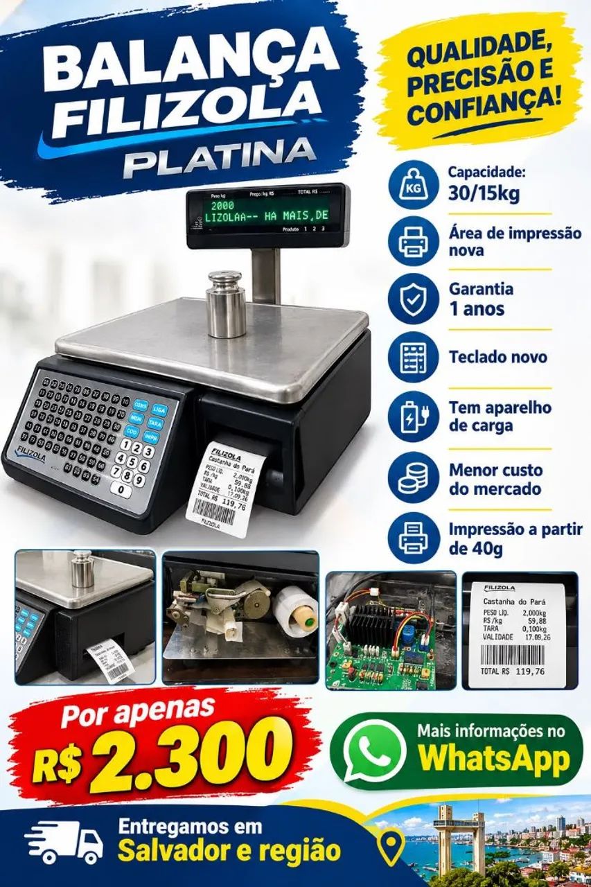 Balança etiquetadora com impressora 