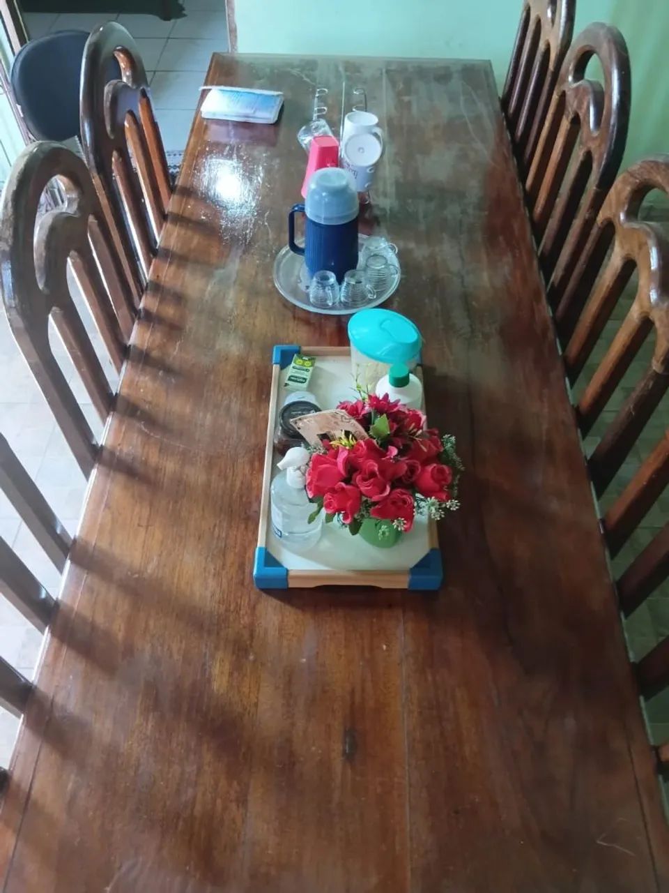 Mesa e cadeiras de madeira Agenlin - Foto 2