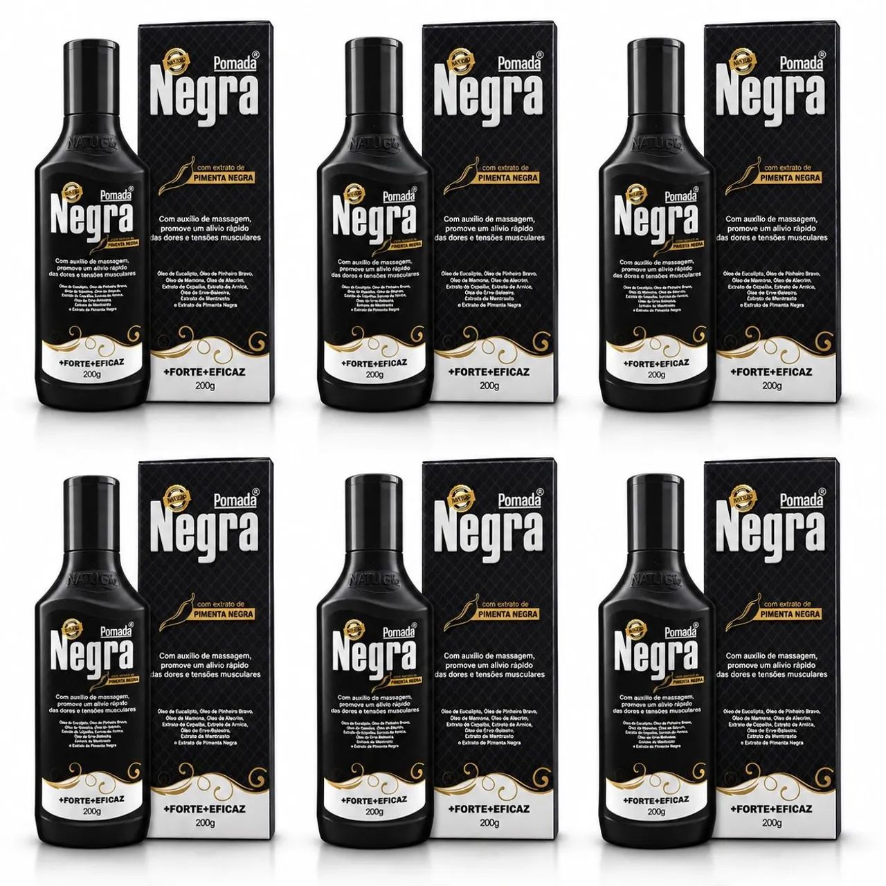 Kit 6 Pomada Negra Original Natubio