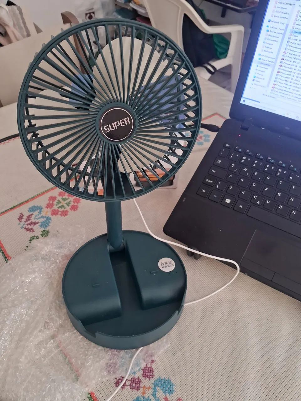 Mini ventilador também 16,3 x 30 cm
