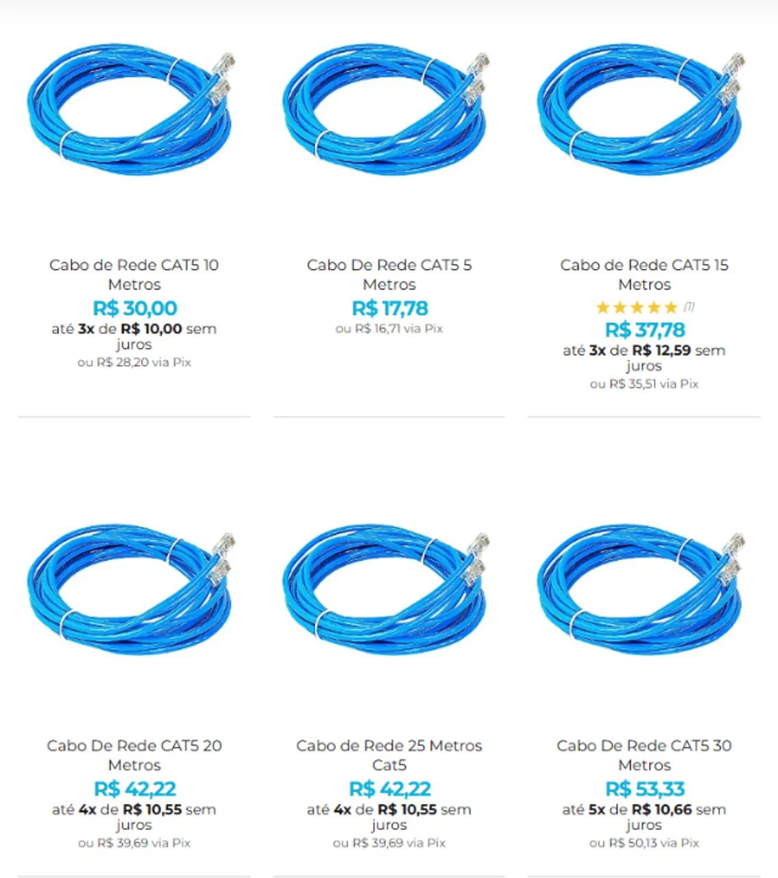 Cabo de Rede para Internet Até 1000Mbps - Até 50 Metros de Comprimento!