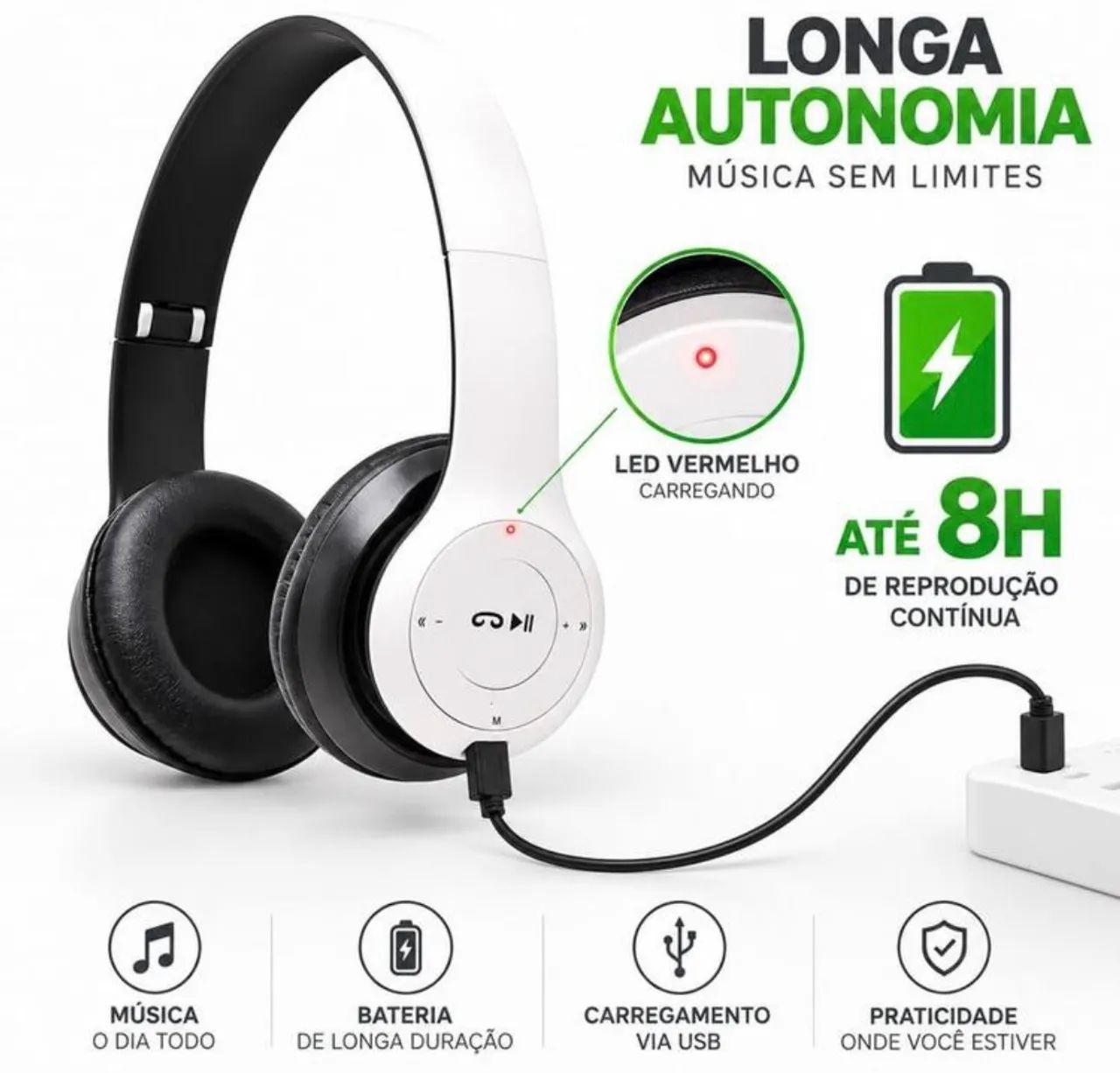 HEADPHONE BLUETOOTH WIRELESS - Foto 5