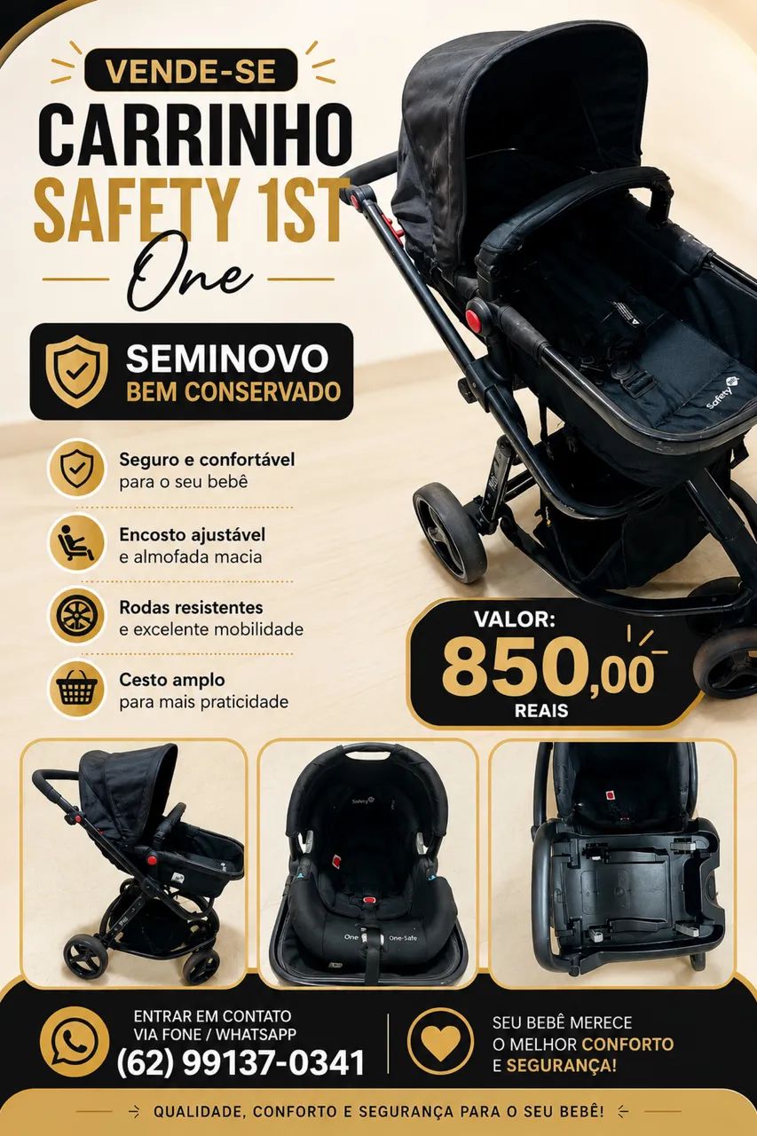 Carrinho de bebê  e bebê conforto 