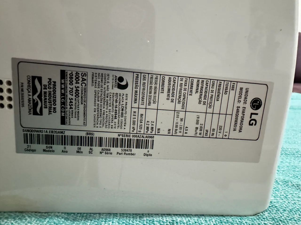 AR CONDICIONADO LG 9000 BTUS - Foto 3