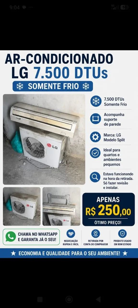 Vendo ar condicionado completo 