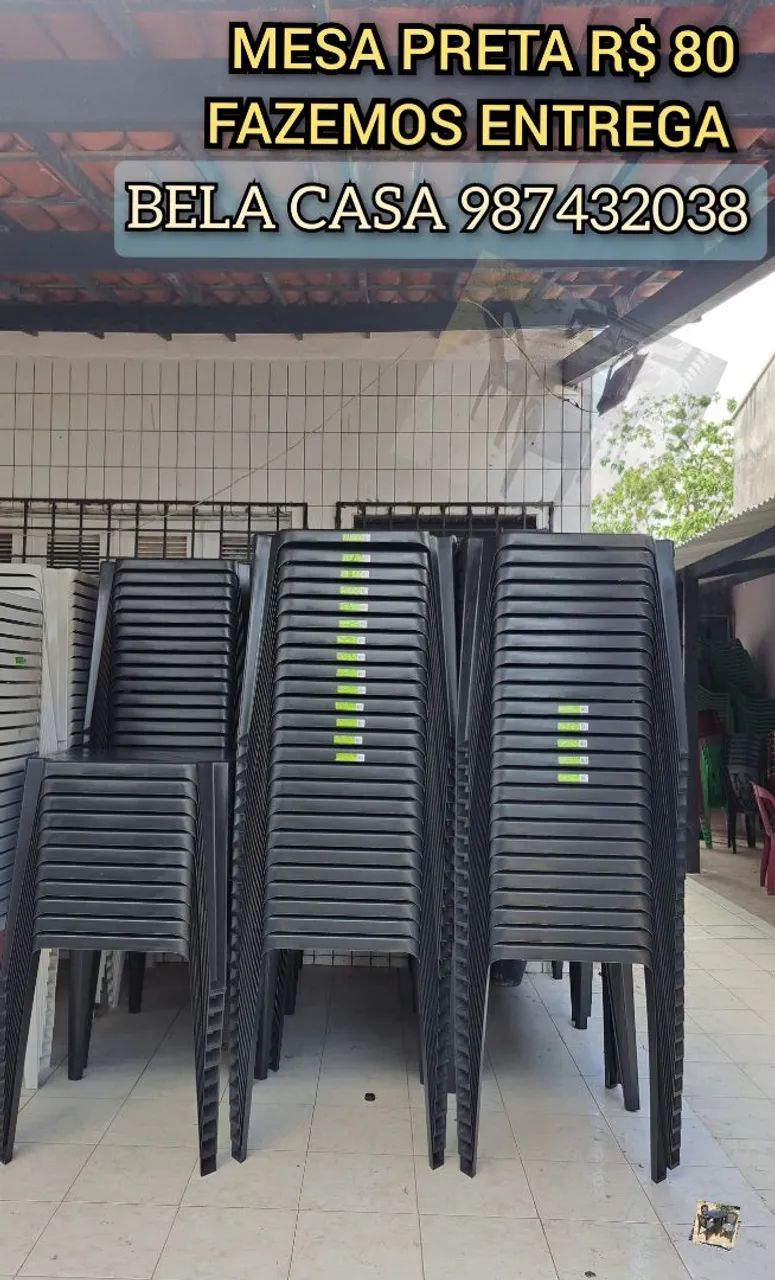 MESA PRETA DMDM PLASTICO ENTREGO HOJE
