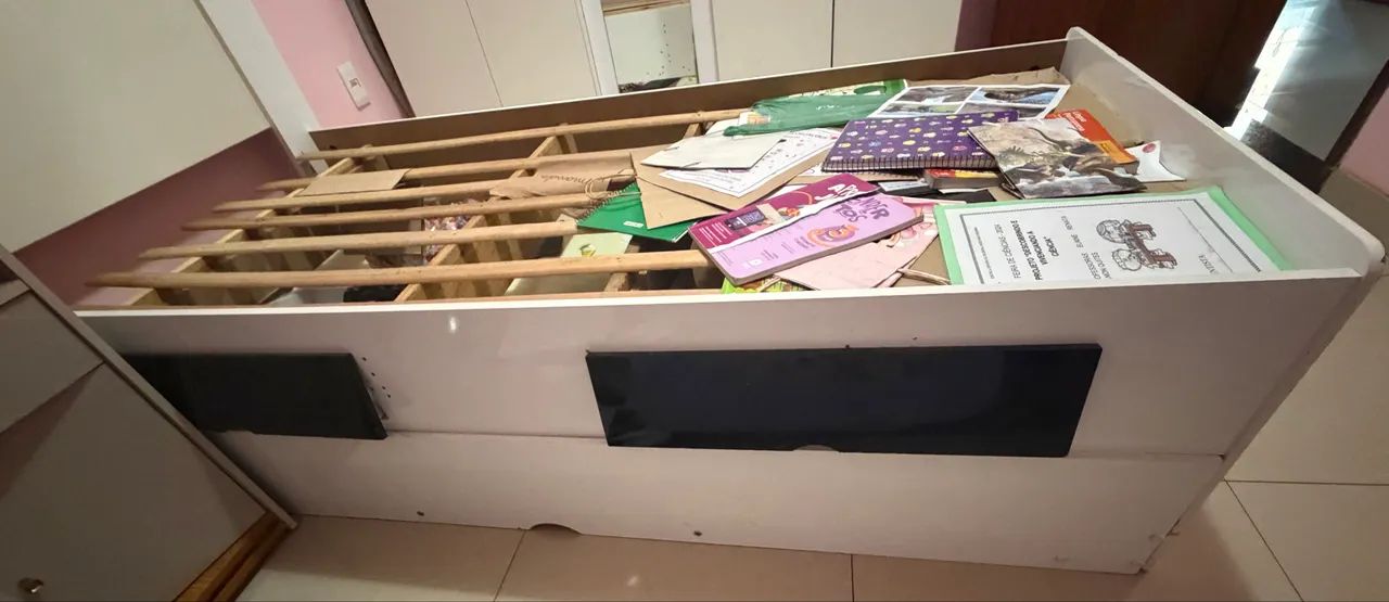 KIT GUARDA-ROUPA E CAMA SOLTEIRO - Foto 3